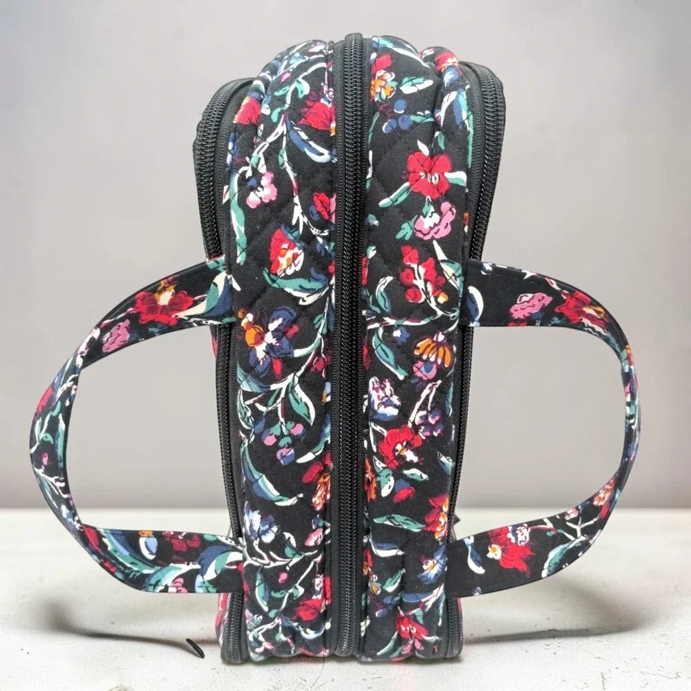 Vera Bradley Ultimate Travel Case Cosmetic Organizer Bag Perennials Noir Floral